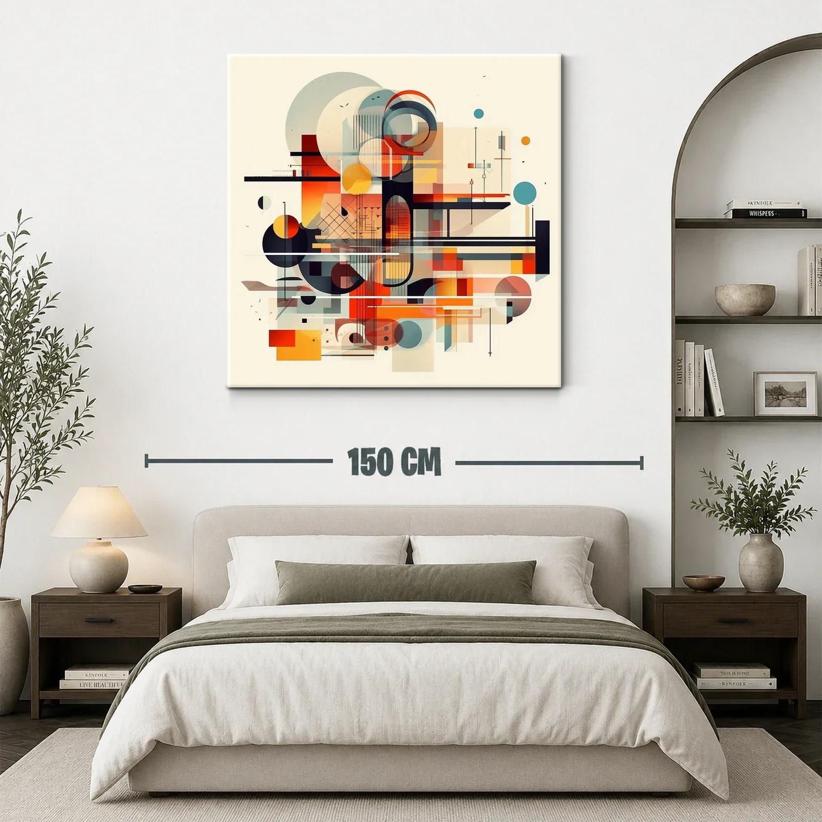 Composición geométrica abstracta en tonos cálidos y fríos — miniatura 3