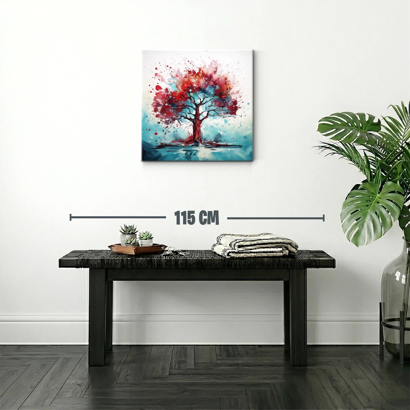 Árbol vibrante con destellos rojos y azules intensos — miniatura 2