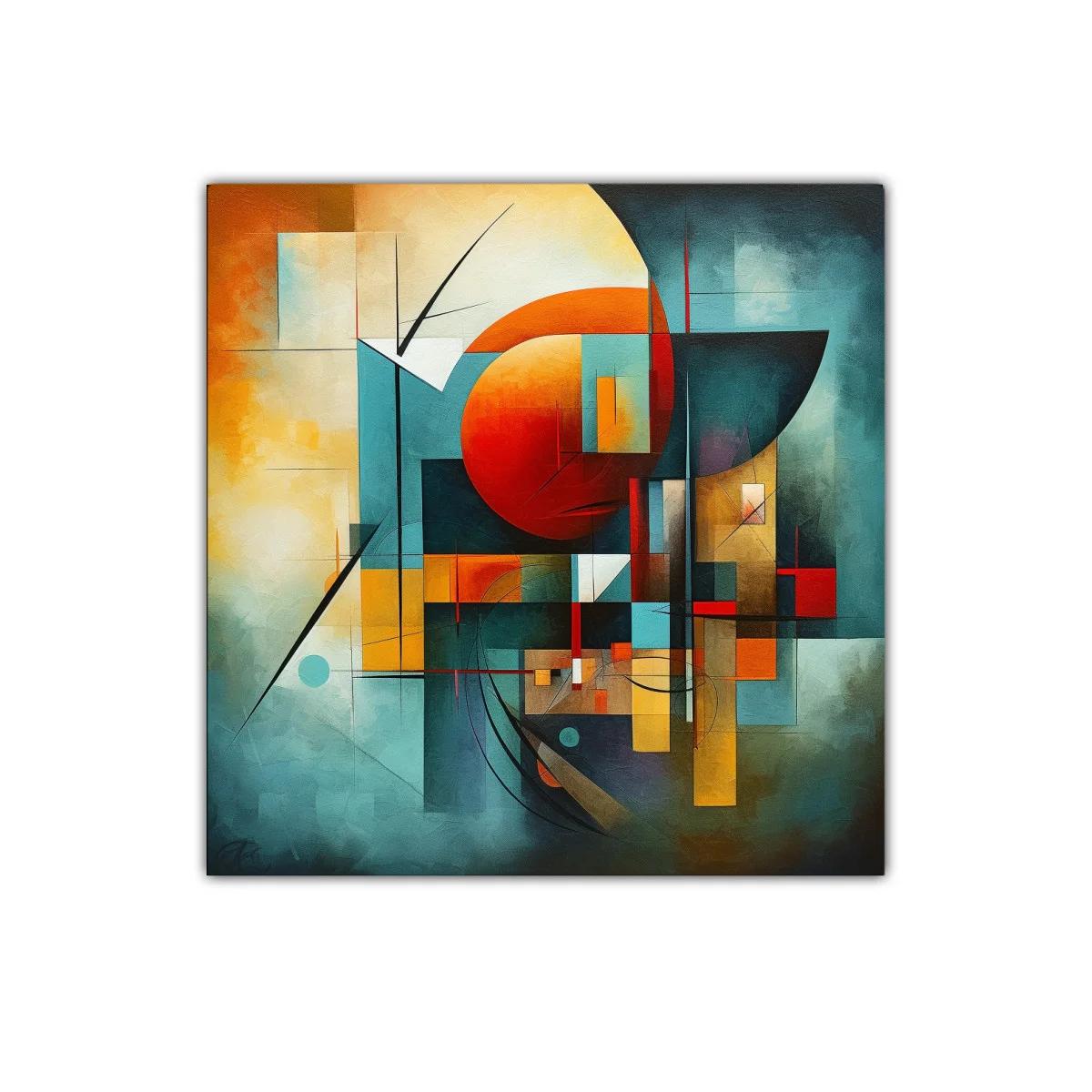 Composición geométrica con formas y tonos vibrantes