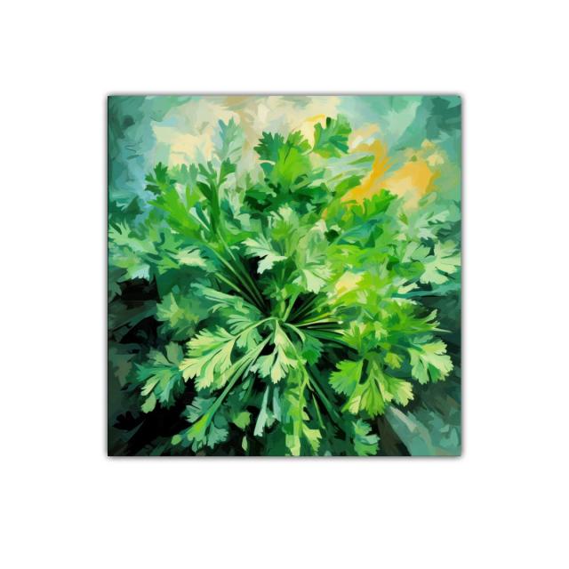 Cuadro decorativo de hojas verdes frescas y vibrantes