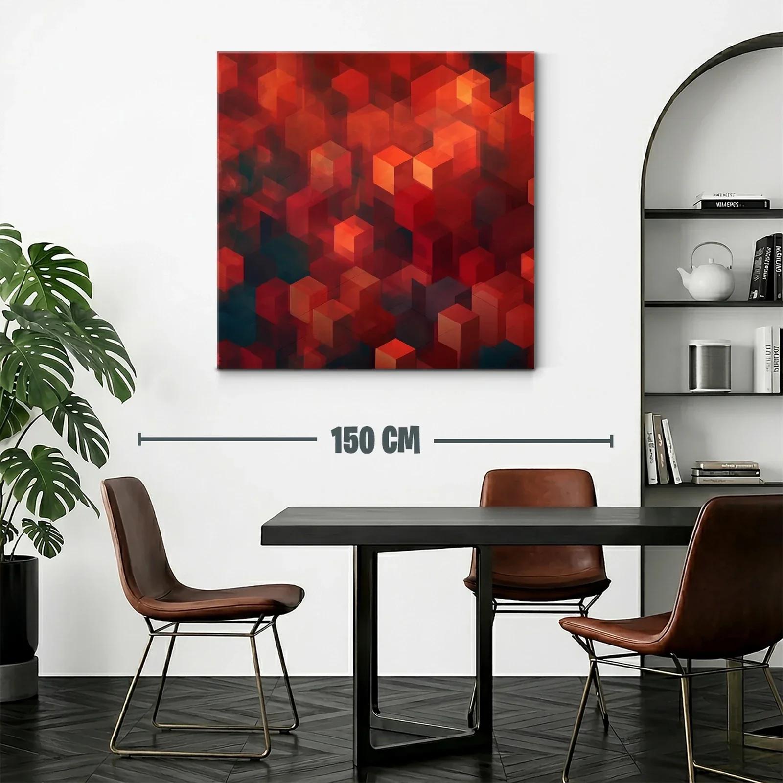 Composición abstracta con cubos en tonos cálidos — miniatura 2