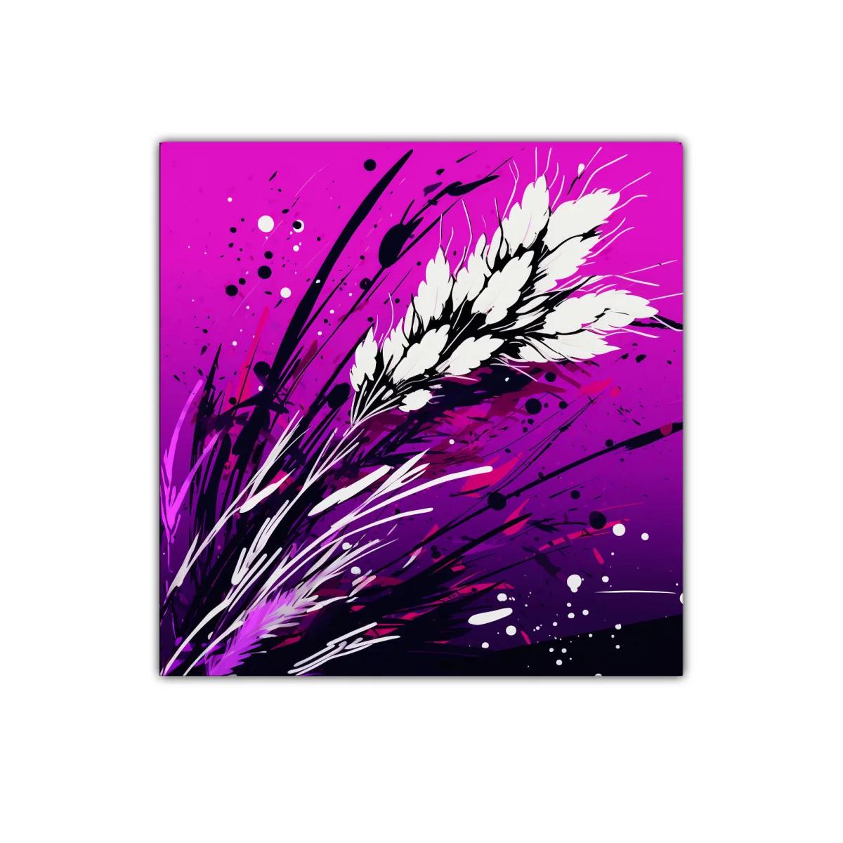 Cuadro decorativo con ramo abstracto en tonos morados — imagen principal