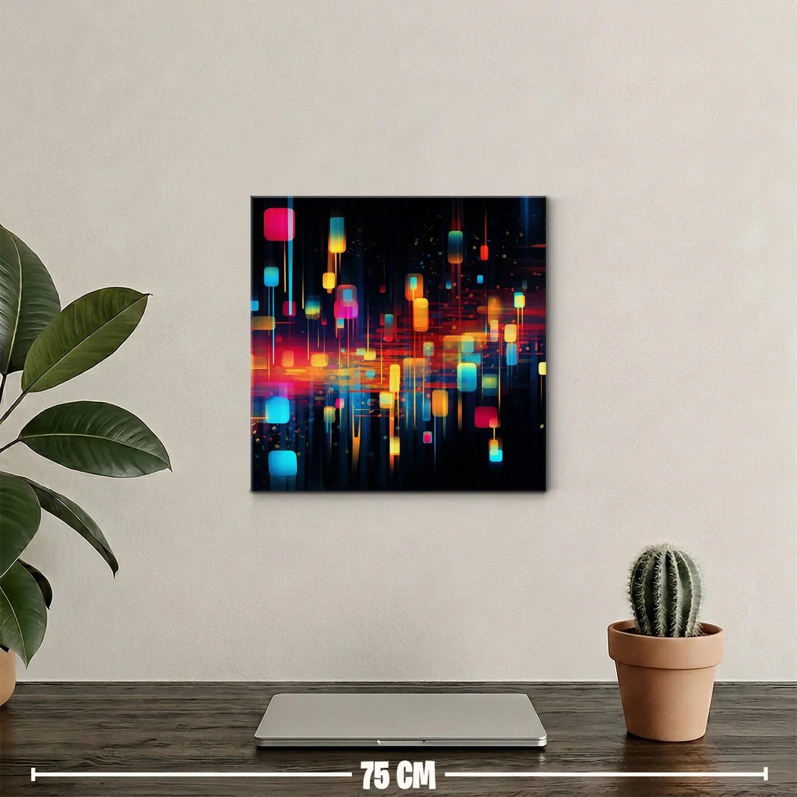 Composición abstracta luminosa en tonos cálidos y fríos — miniatura 2