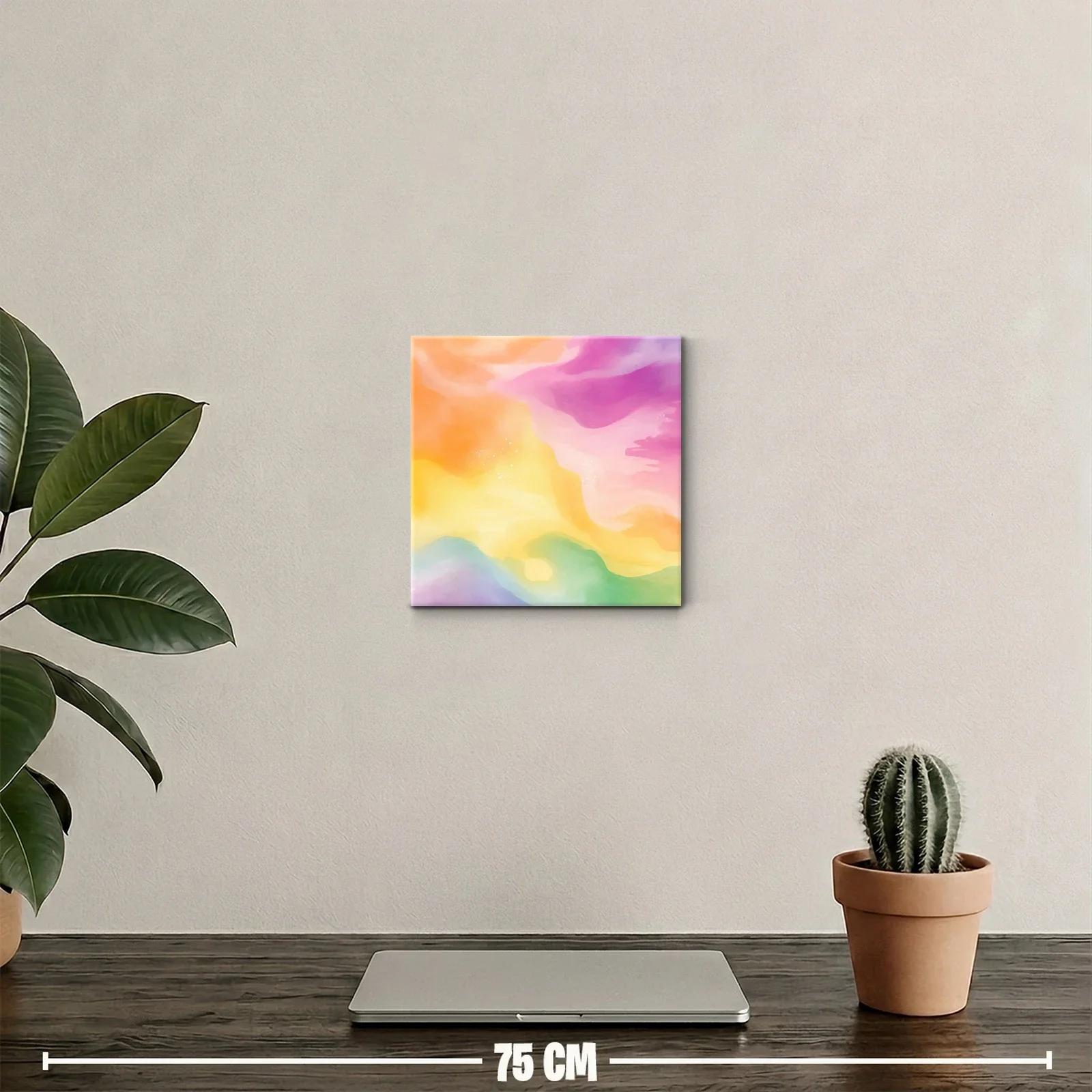 Cuadro abstracto con tonos pastel vibrantes y suaves — miniatura 2