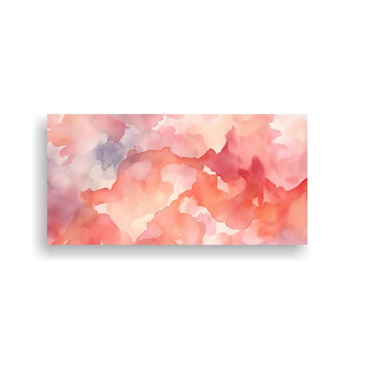 Cuadro manchas de acuarela coral y rosa — imagen principal