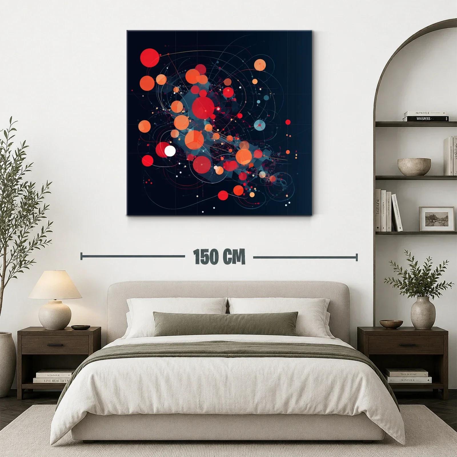Composición abstracta con círculos rojos y naranjas vibrantes — miniatura 3