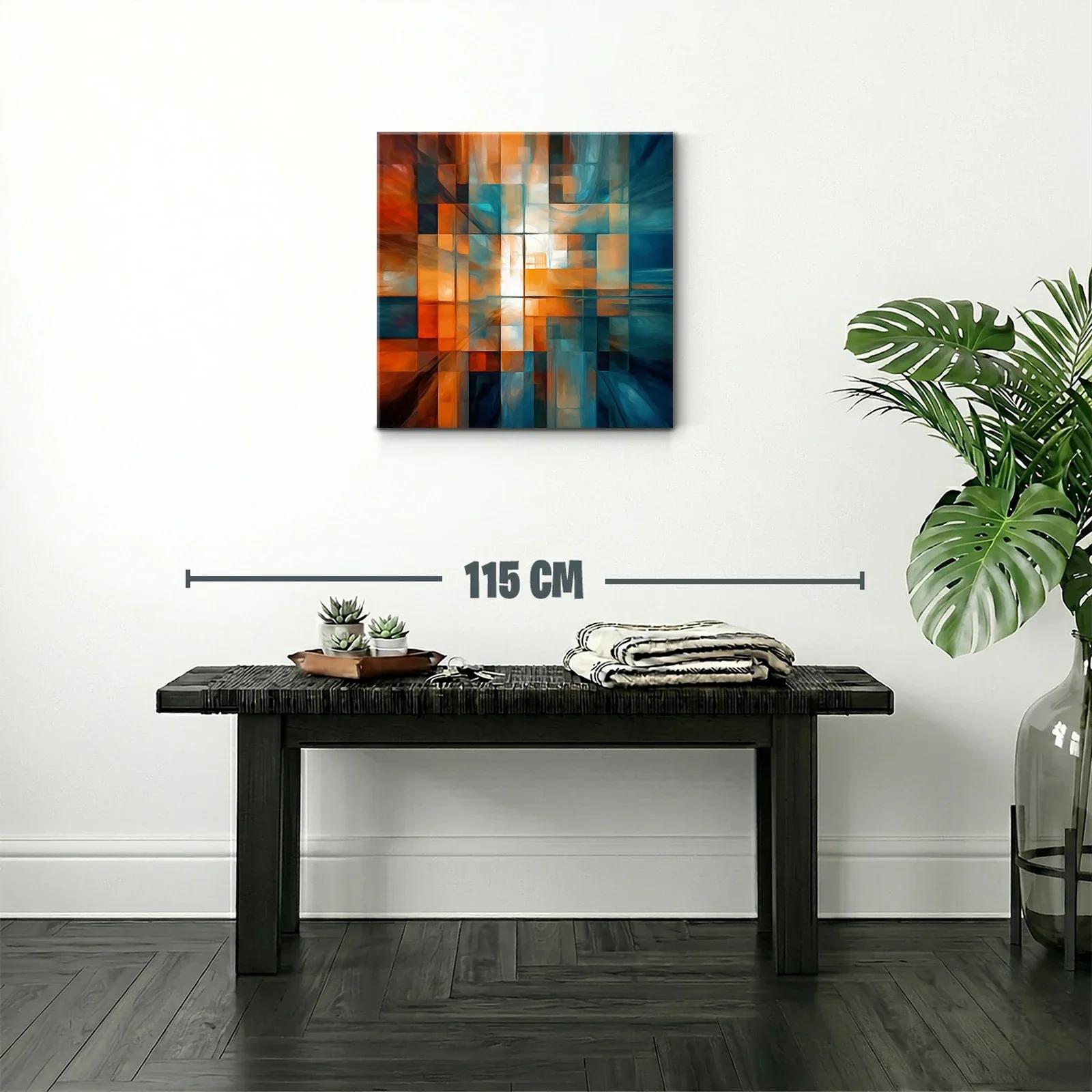 Composición abstracta en tonos cálidos y fríos para espacios modernos — miniatura 2