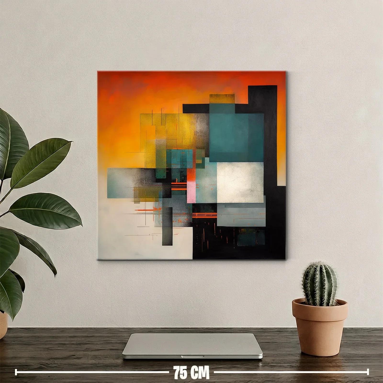 Composición abstracta con tonos cálidos y formas geométricas — miniatura 2
