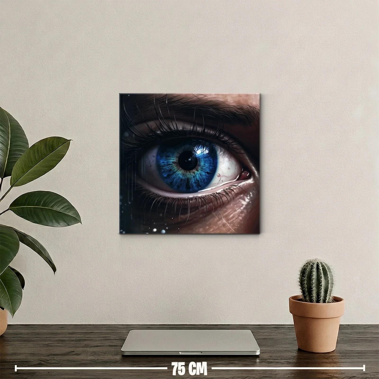 Detalle impactante de un ojo azul con texturas profundas — miniatura 2