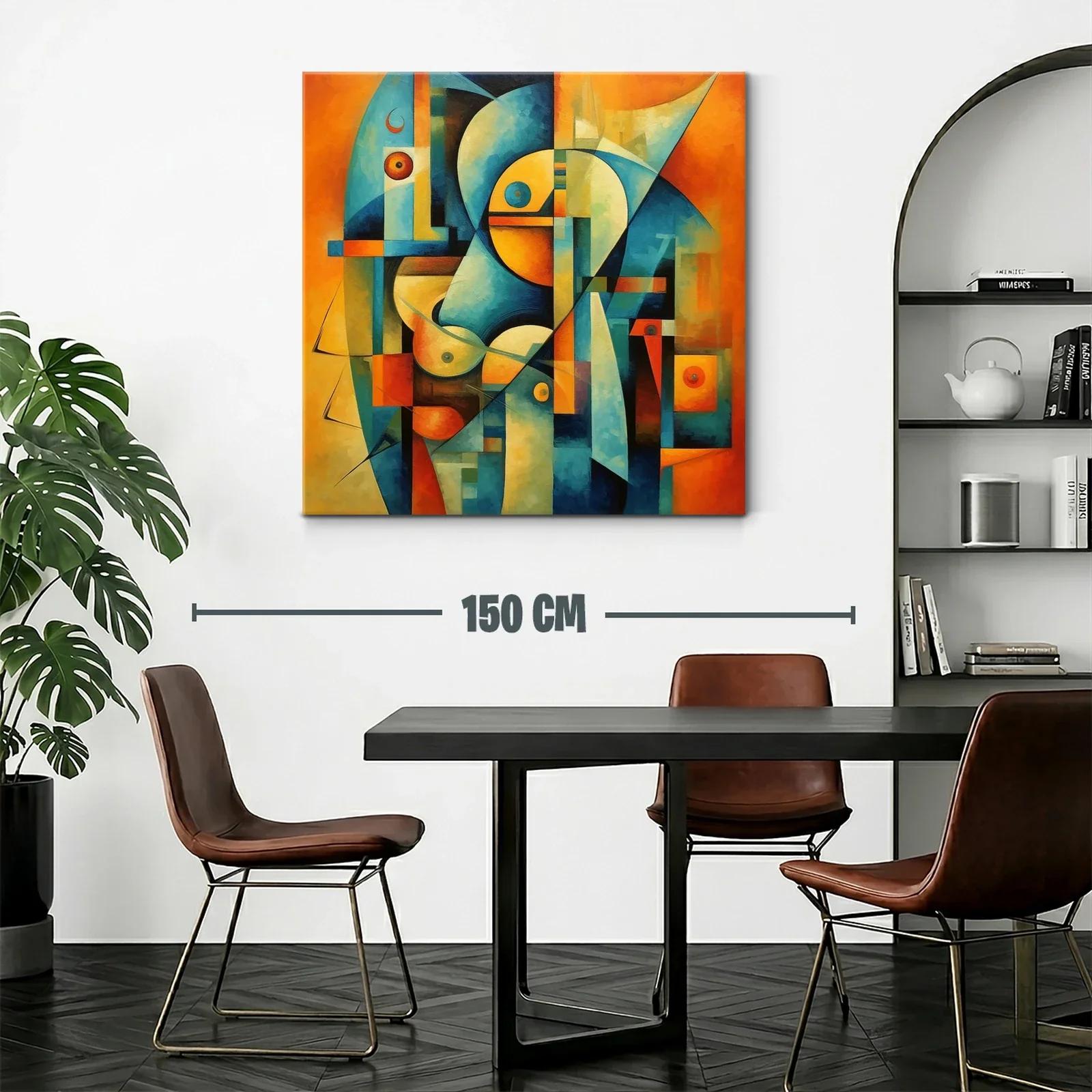 Composición abstracta en vibrantes tonos cálidos y fríos — miniatura 2