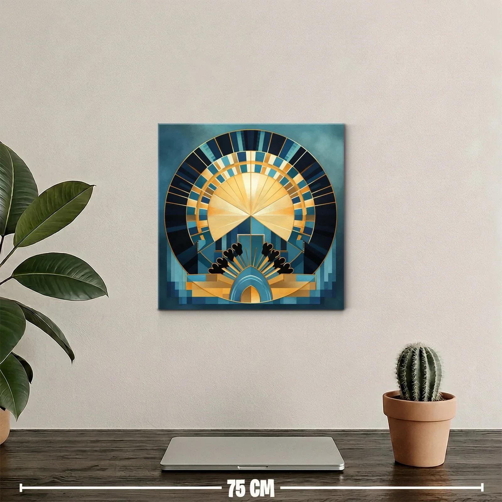 Composición geométrica en tonos azules y dorados — miniatura 2