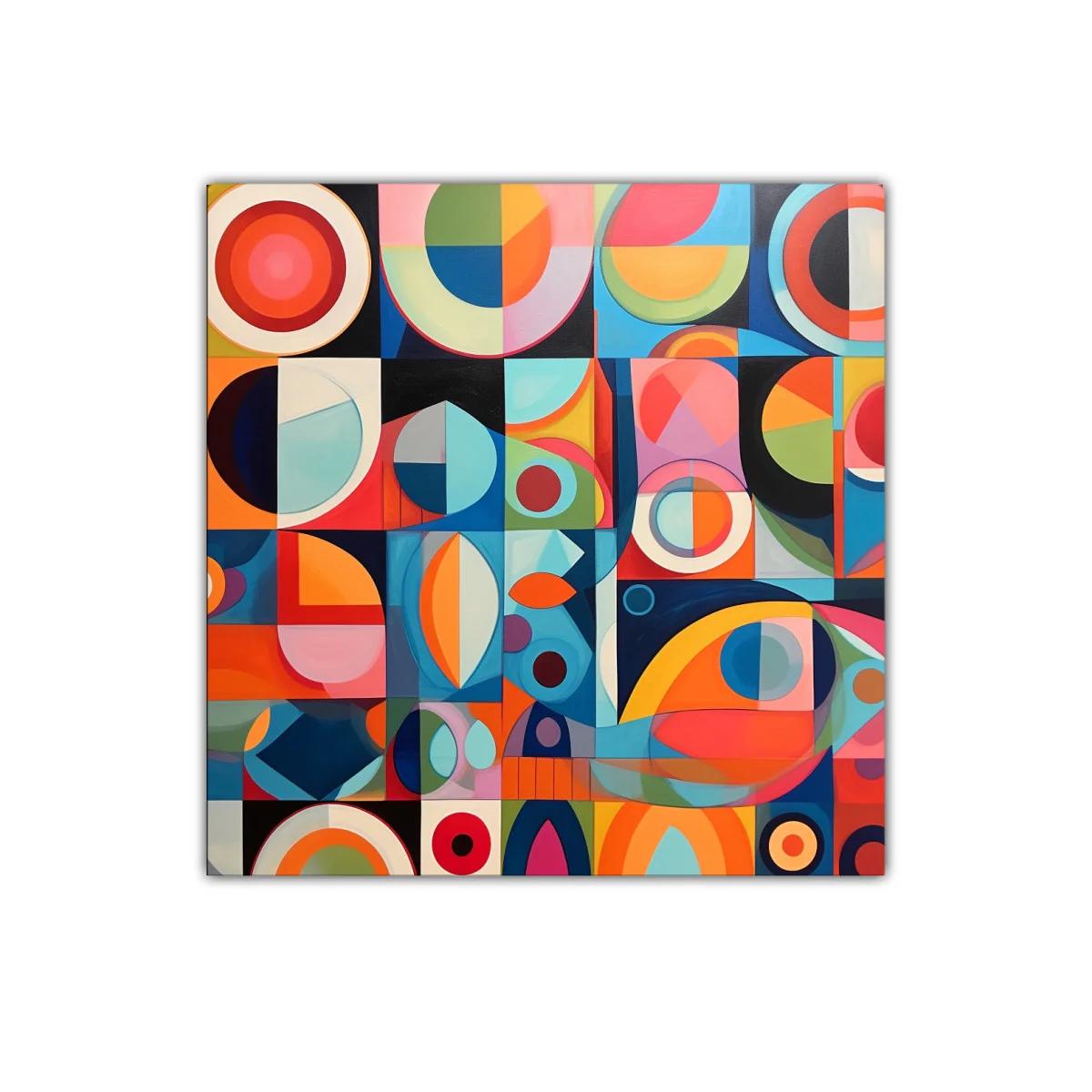 Cuadro decorativo de formas geométricas coloridas vibrantes