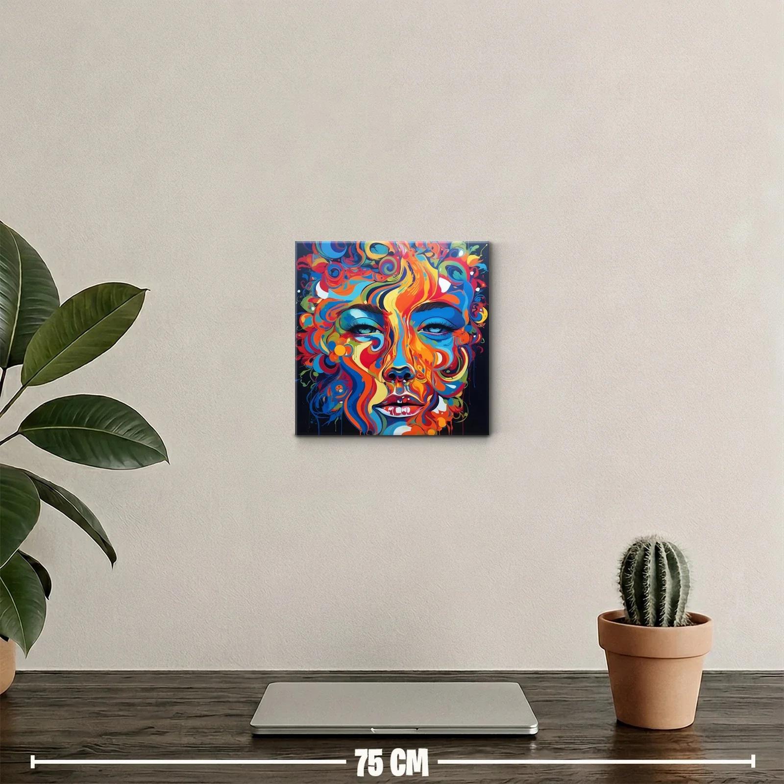 Rostro abstracto con vibrantes colores intensos y dinámicos — miniatura 2