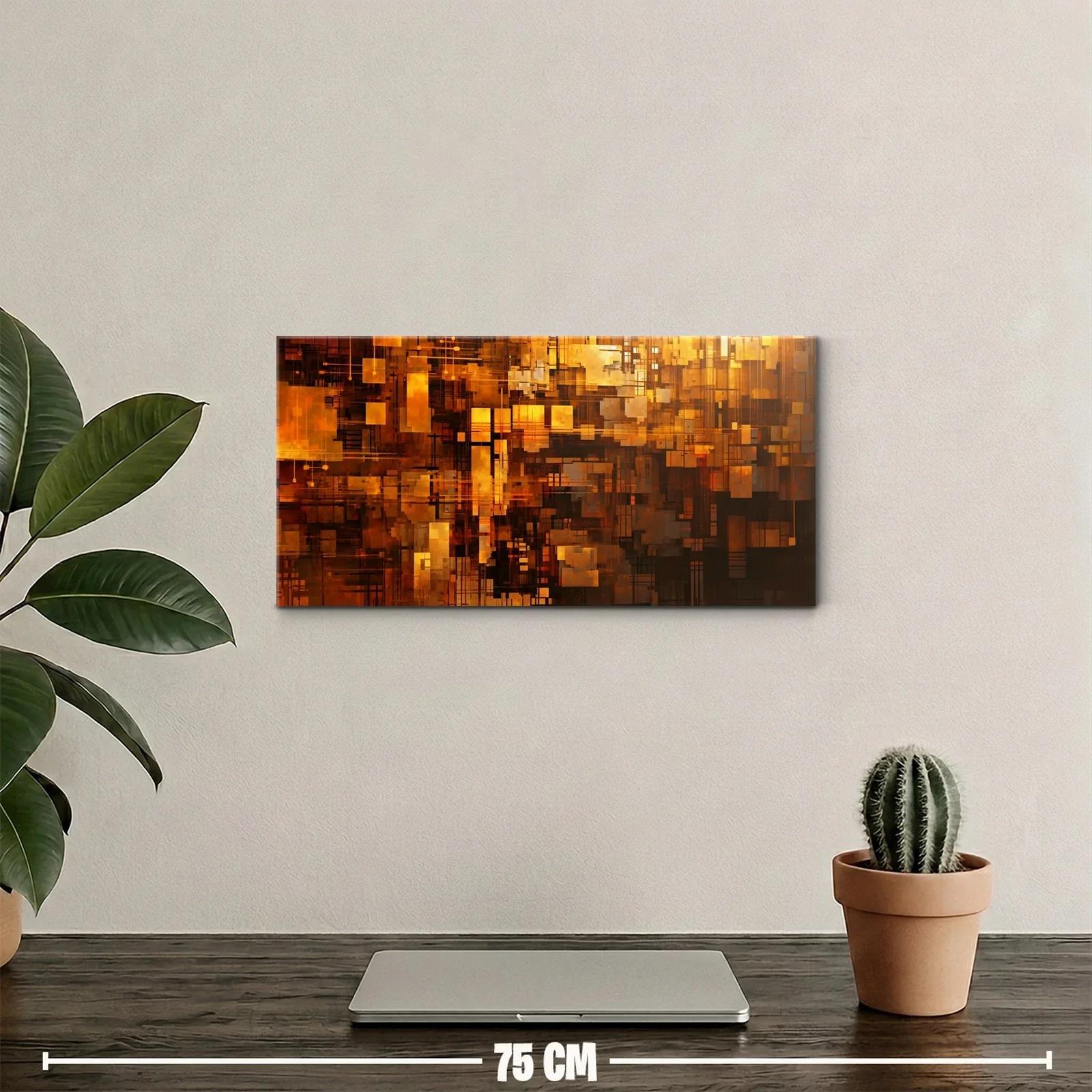 Cuadro mosaico de rectángulos con destellos dorados — miniatura 2
