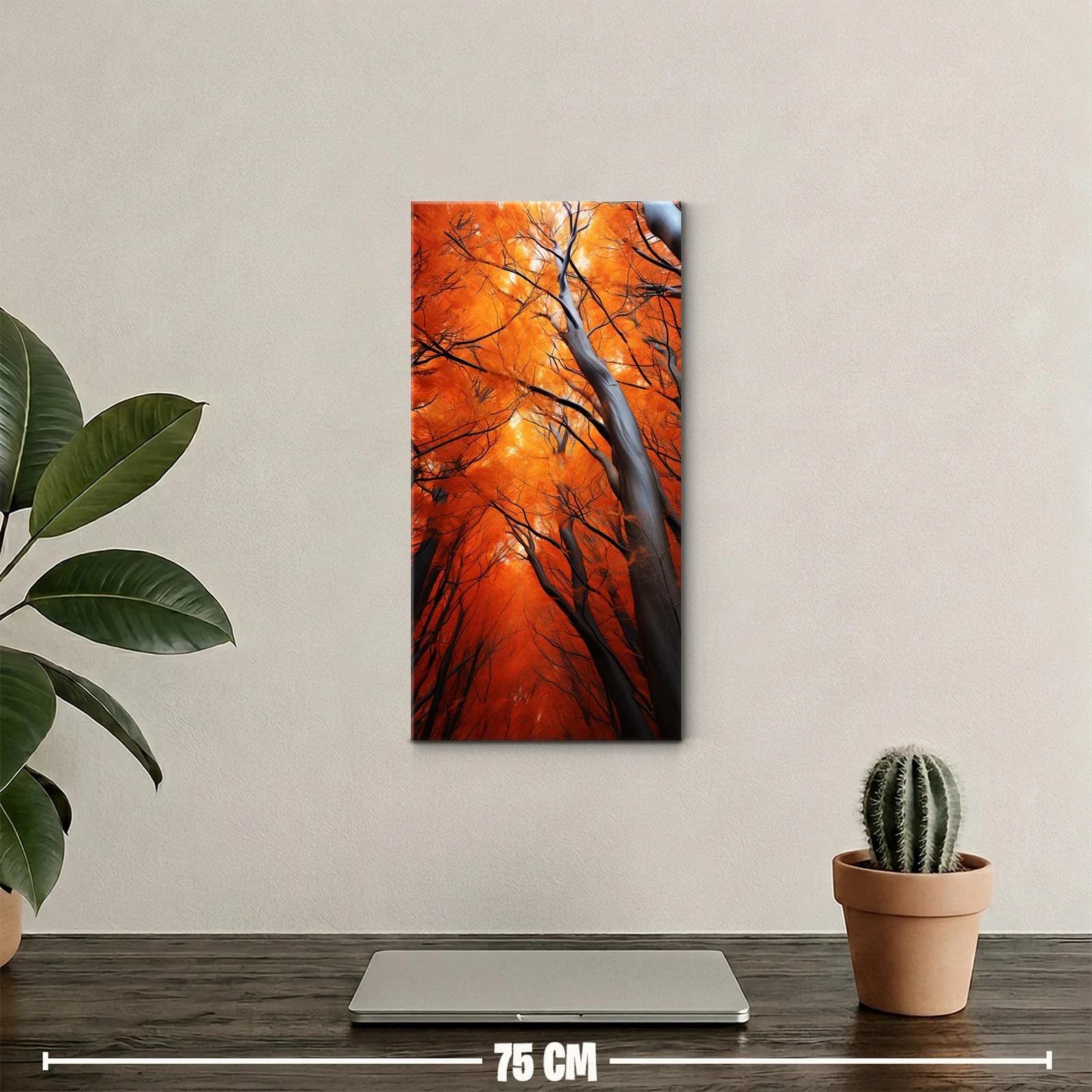 Cuadro bosque de otoño con dosel de hojas naranjas — miniatura 2