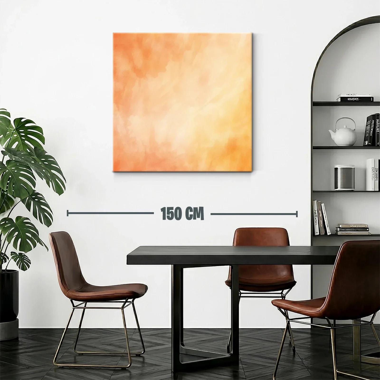 Cuadro abstracto en tonos cálidos naranja y beige — miniatura 2