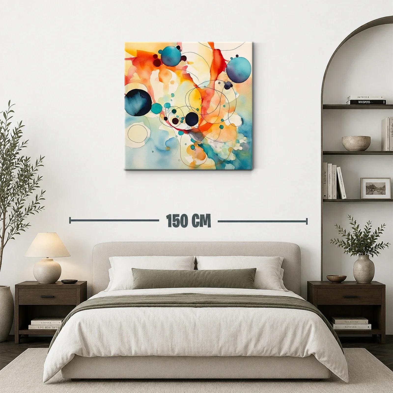 Arte abstracto con círculos vibrantes y trazos delicados — miniatura 3