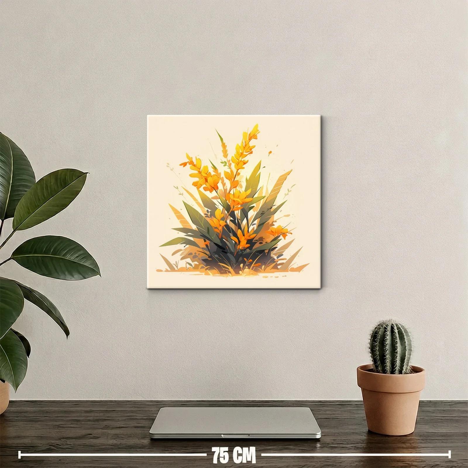 Ramo vibrante de flores naranjas con hojas verdes — miniatura 2