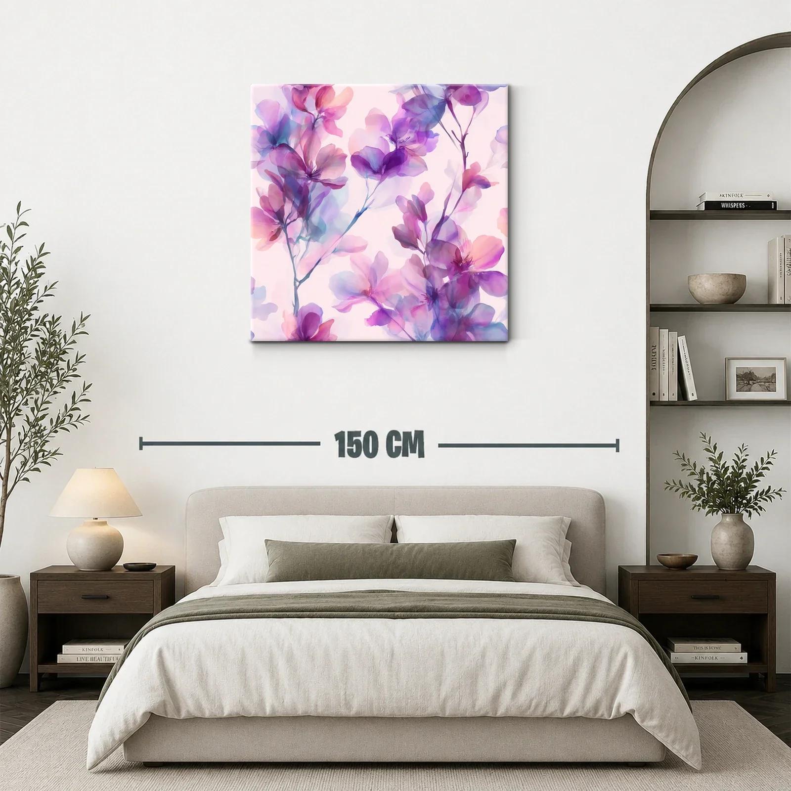 Cuadro floral en tonos violetas y rosas delicados — miniatura 3