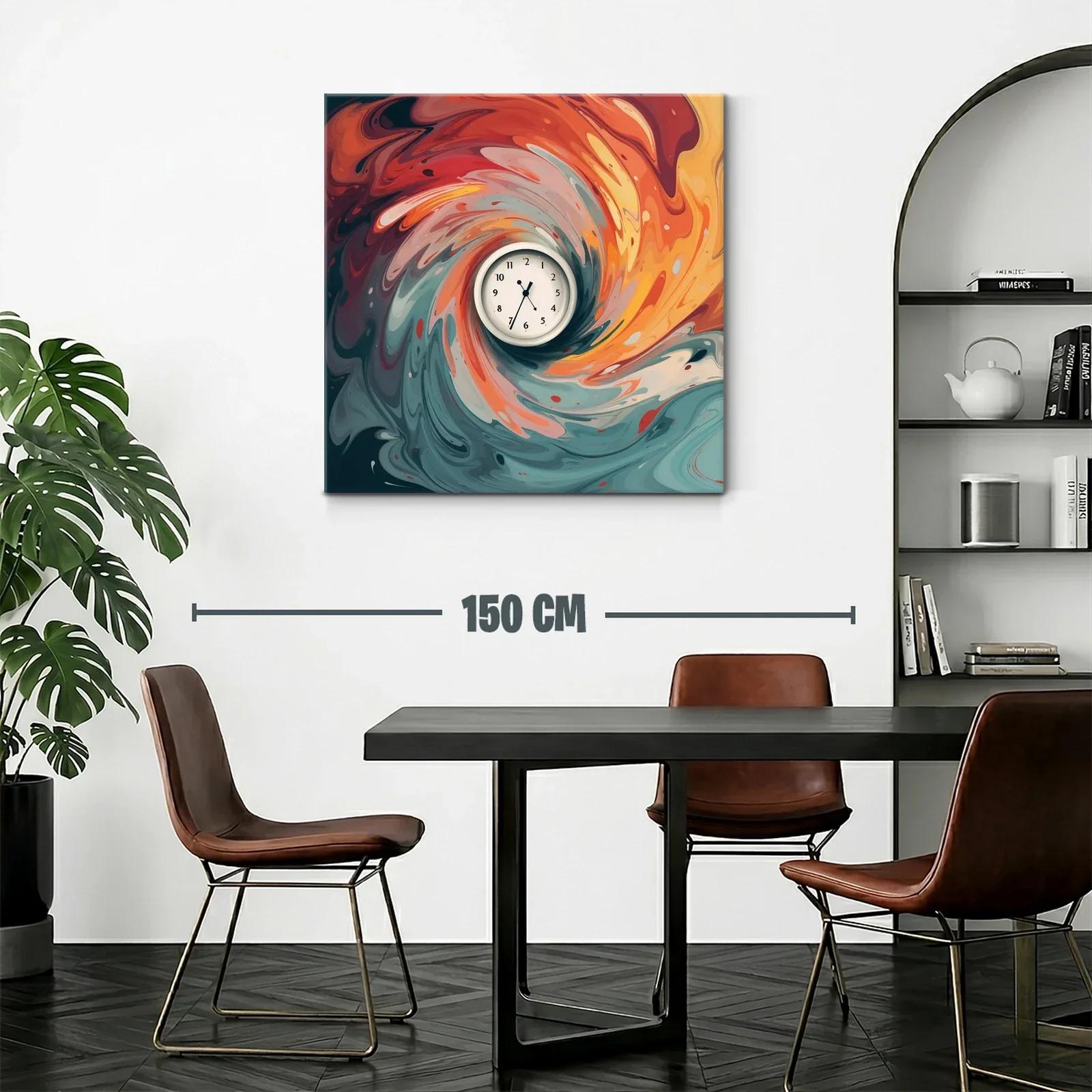 Abstracción en remolino con reloj central vibrante — miniatura 2