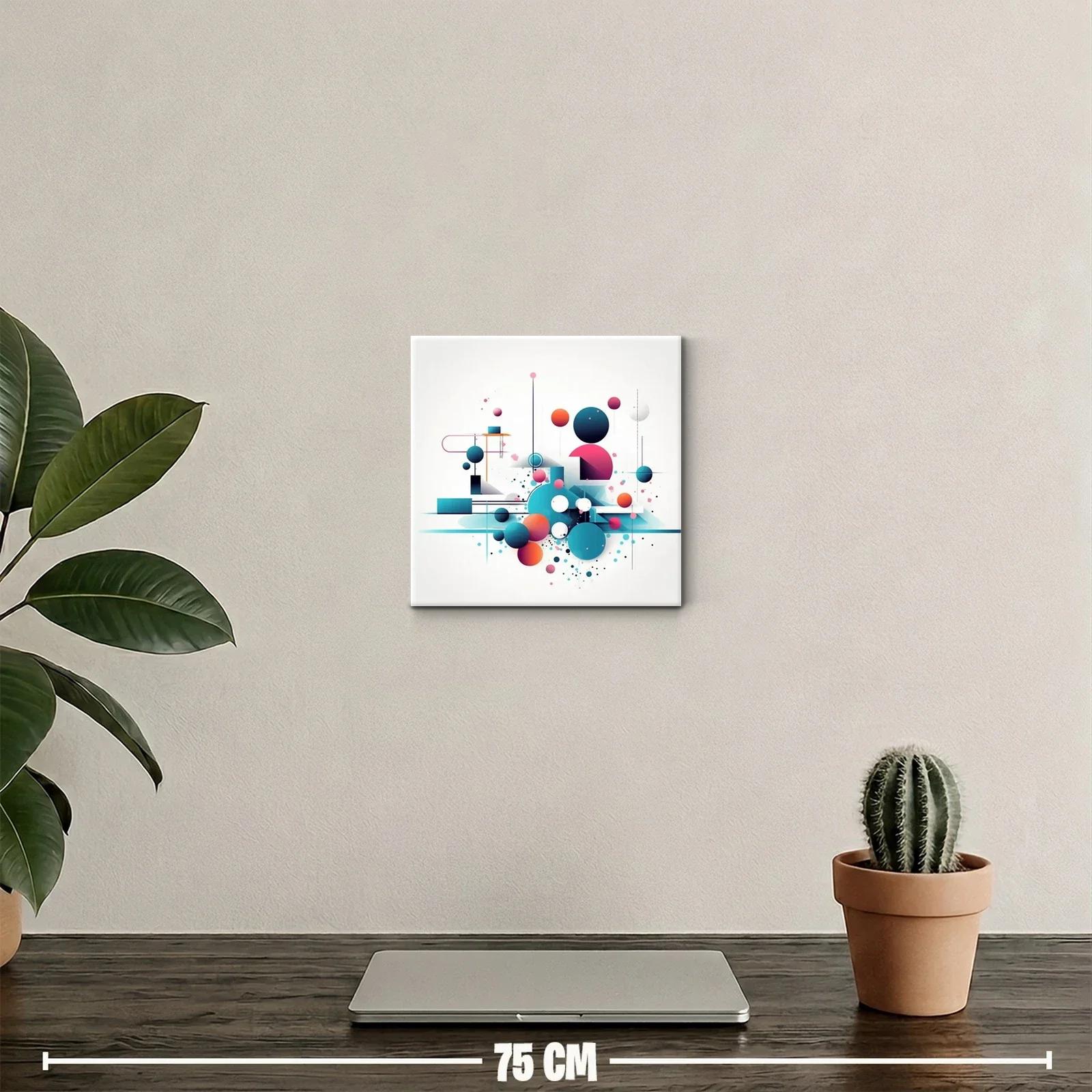 Composición abstracta de círculos y líneas en tonos vibrantes — miniatura 2