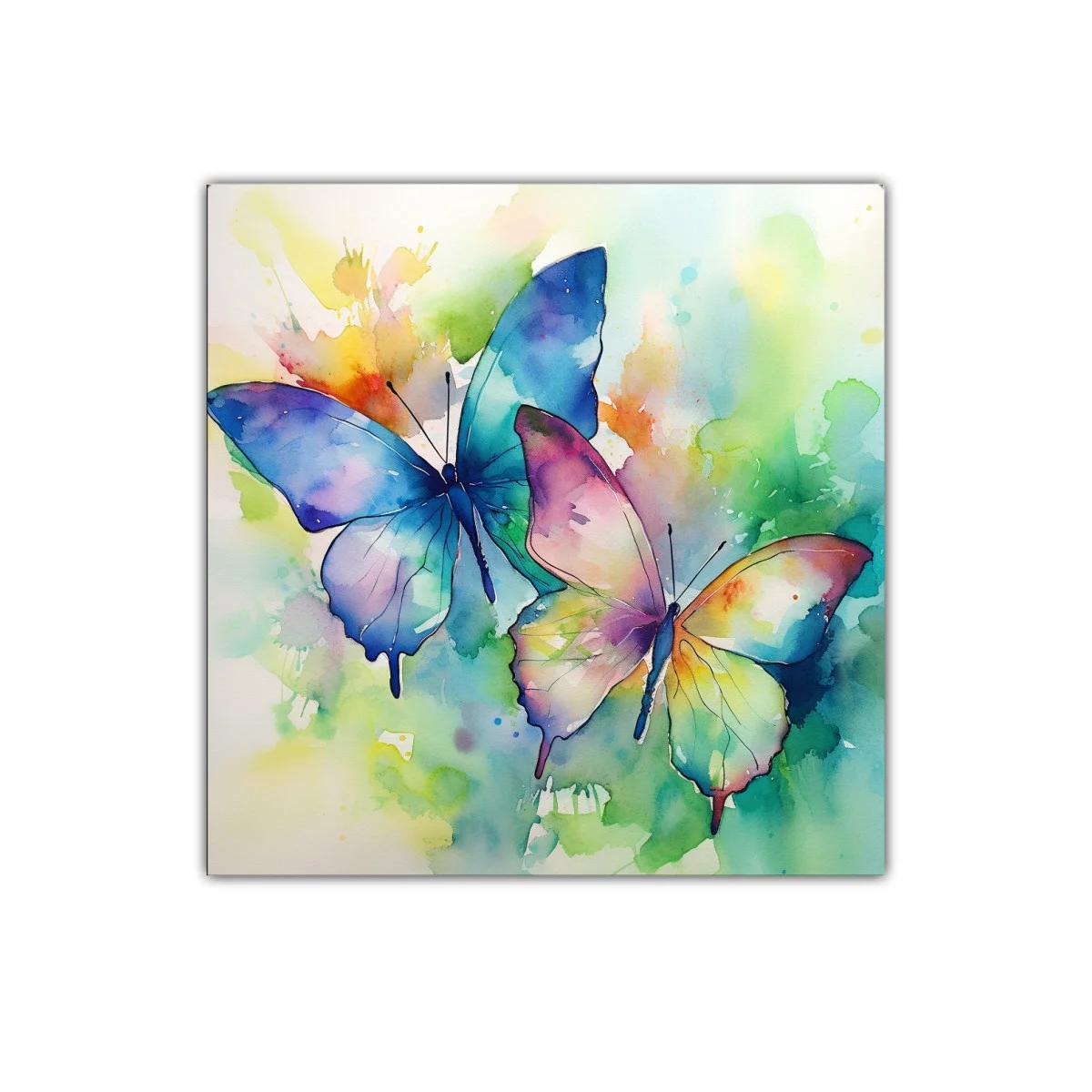 Mariposas vibrantes con acuarelas en tonos intensos y suaves