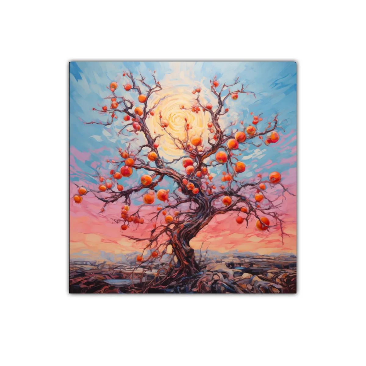 Árbol vibrante con frutos en amanecer colorido — imagen principal