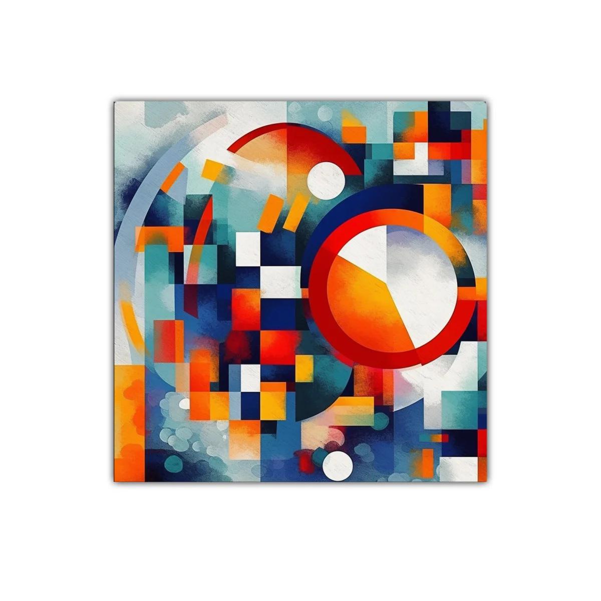 Cuadro abstracto con formas geométricas en colores vibrantes — imagen principal