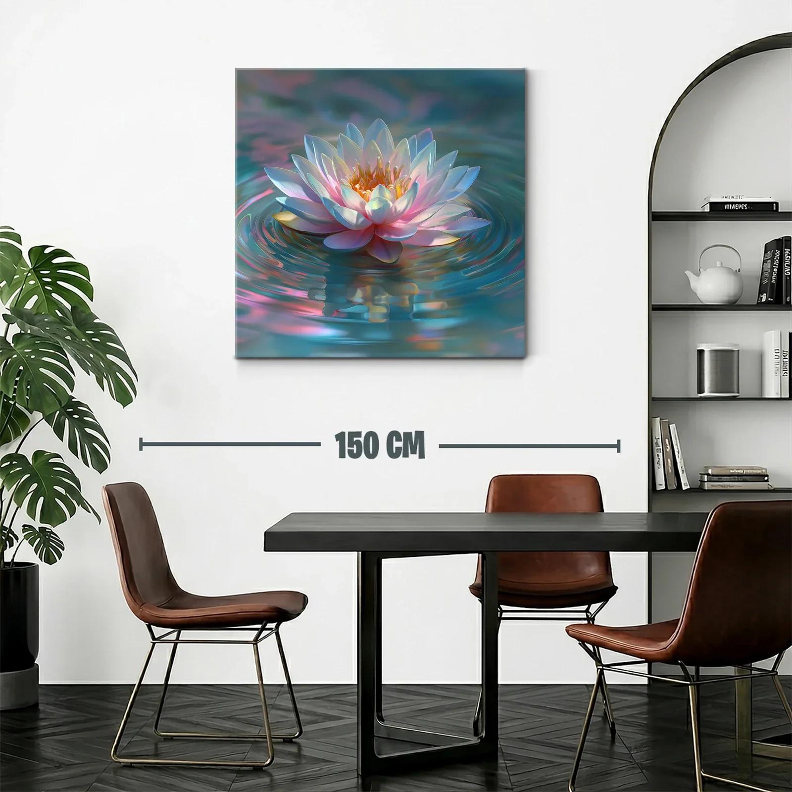 Flor de loto en aguas con reflejos iridiscentes — miniatura 2