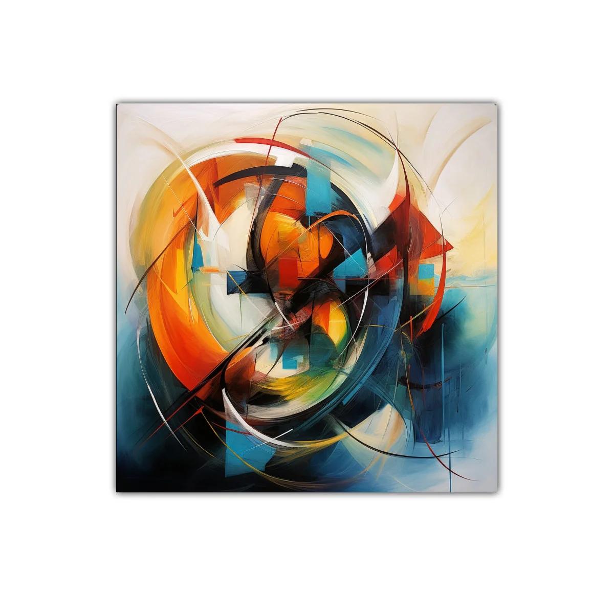 Cuadro abstracto con formas circulares y colores vibrantes — imagen principal