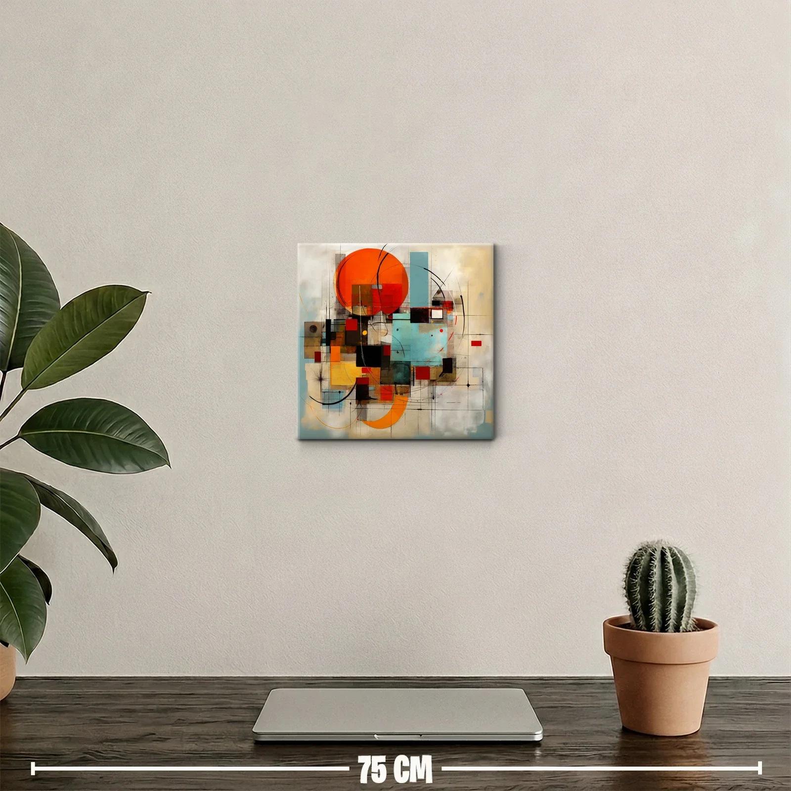 Composición geométrica con vivos tonos naranjas y azules — miniatura 2