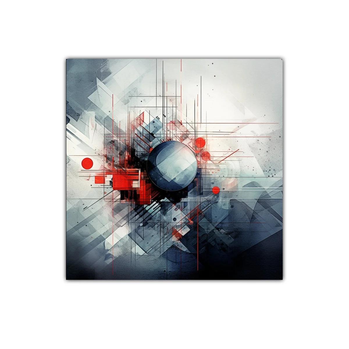 Composición abstracta con formas geométricas y colores intensos
