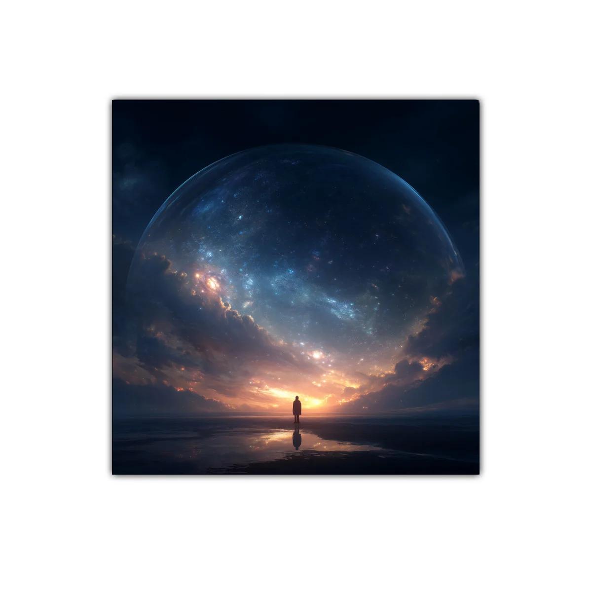 Silenciosa figura bajo un cielo estrellado majestuoso — imagen principal