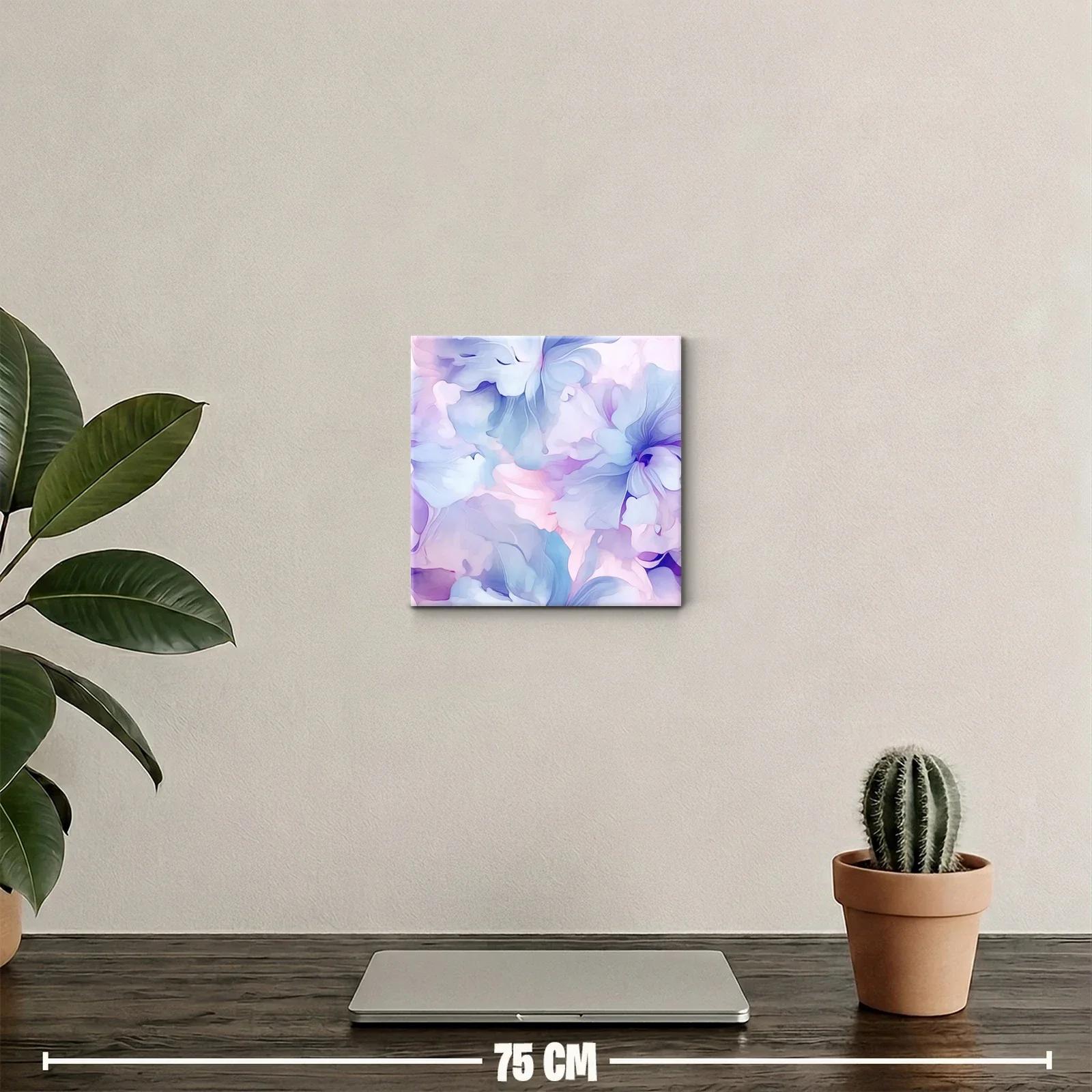Cuadro floral abstracto en tonos pastel suaves — miniatura 2