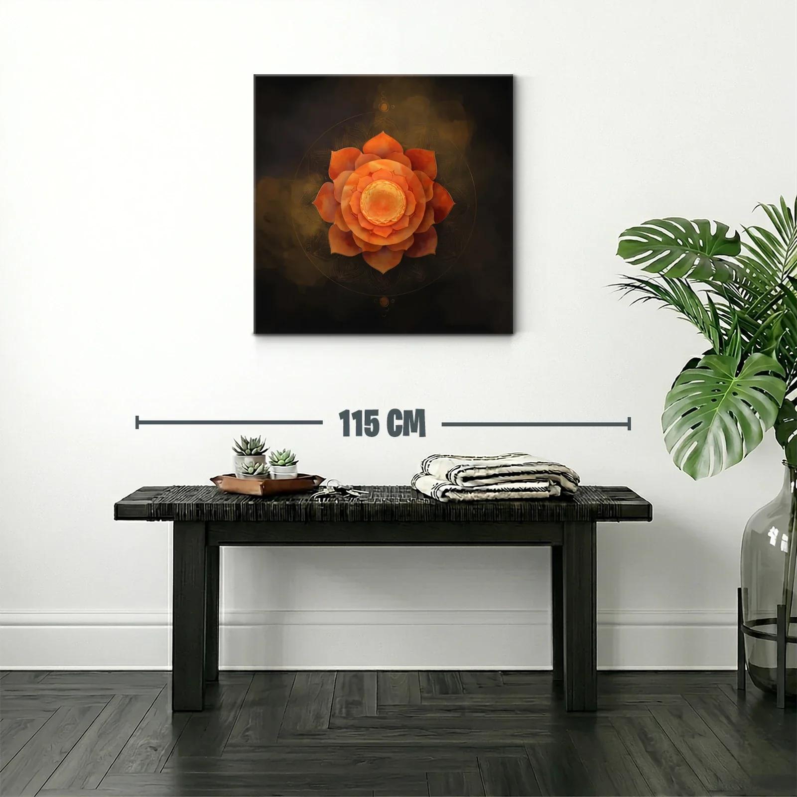 Flor Mandala en Tonos Cálidos para Espacios Zen — miniatura 2