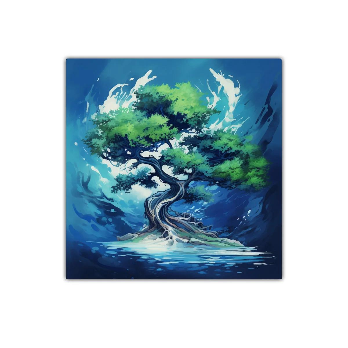 Árbol luminoso en vibrantes tonos azules y verdes — imagen principal