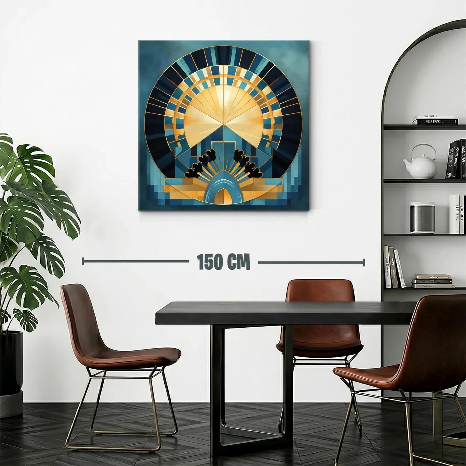 Composición geométrica en tonos azules y dorados — miniatura 2
