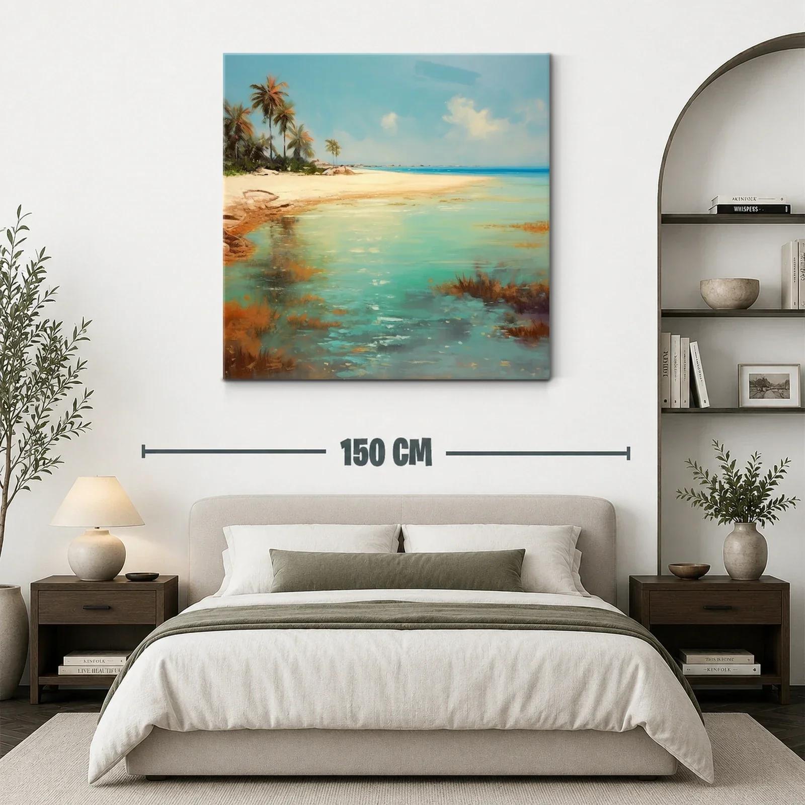 Paisaje costero con palmeras y aguas turquesas exuberantes — miniatura 3