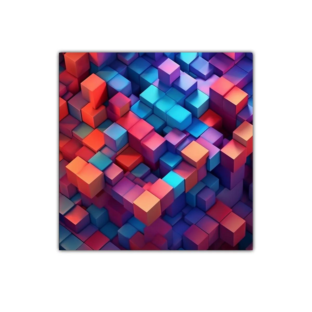 Composición geométrica vibrante con cubos tridimensionales coloridos — imagen principal