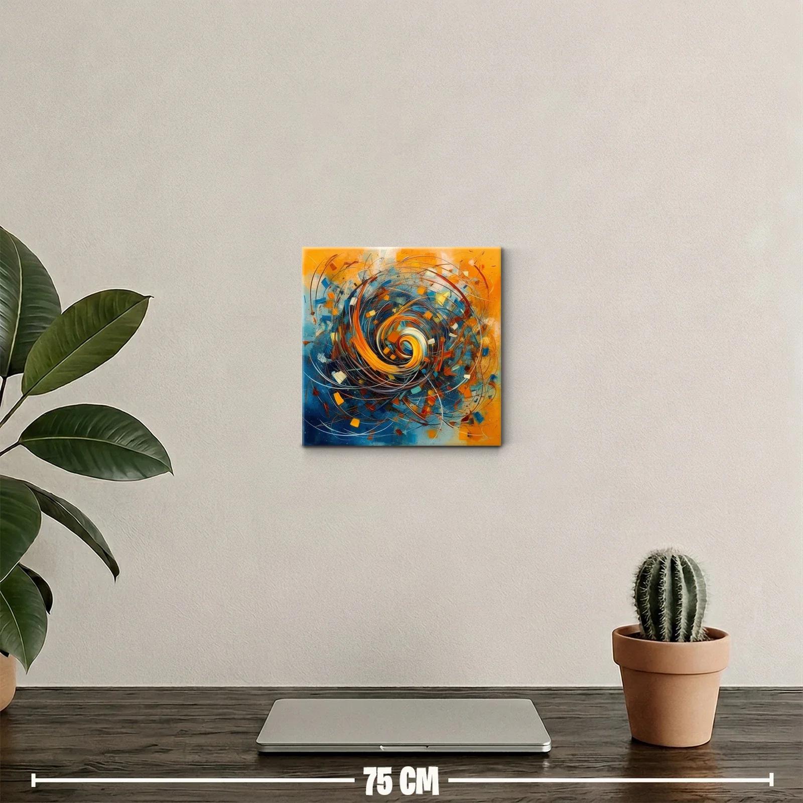 Composición dinámica con espiral de tonos cálidos y fríos — miniatura 2