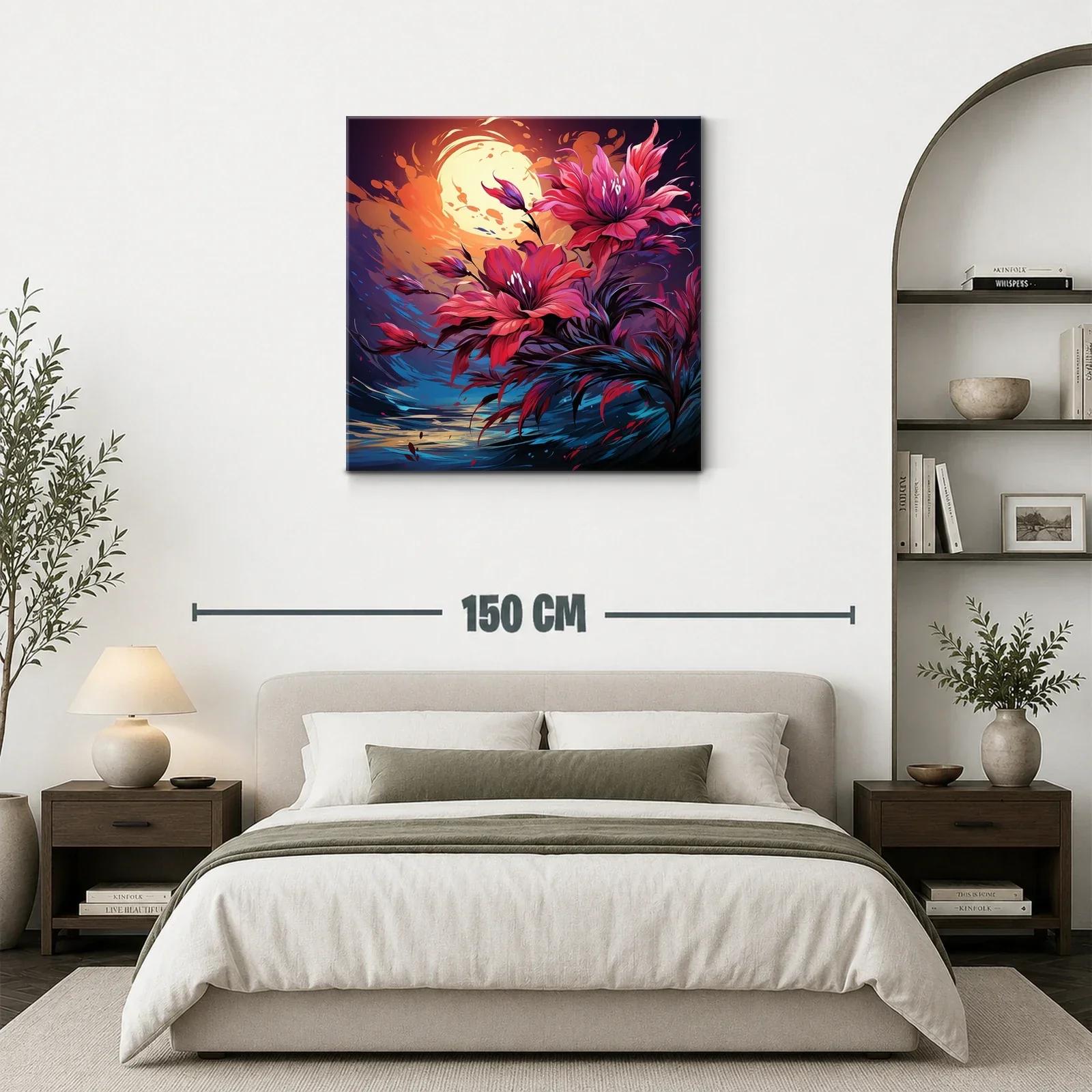 Flores vibrantes bajo la luz intensa de la luna llena — miniatura 3