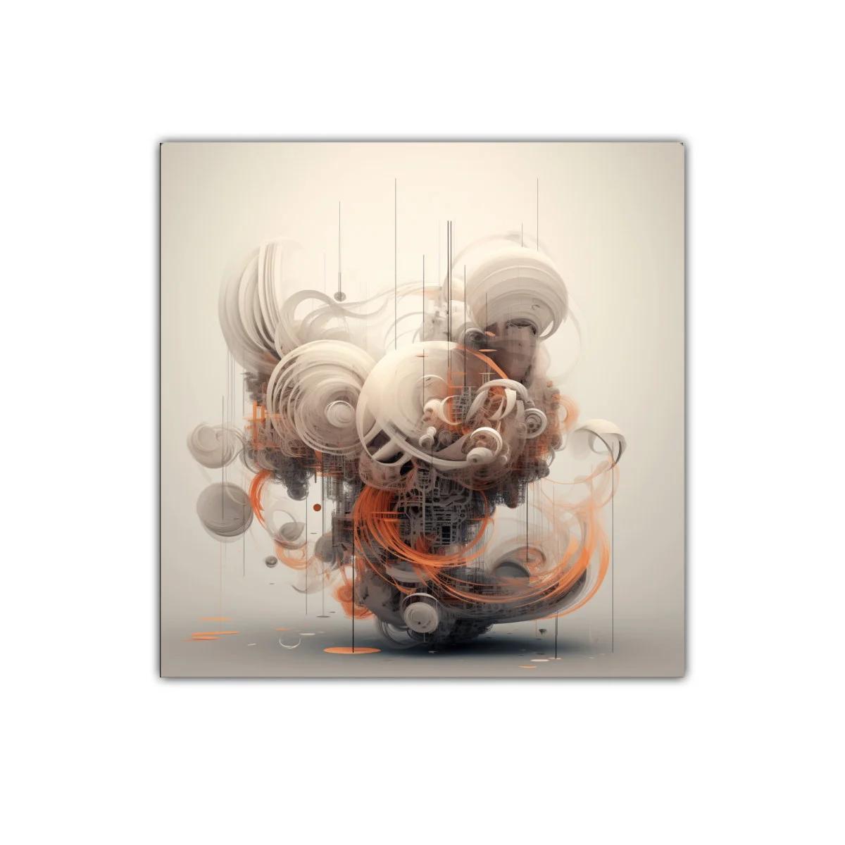 Composición abstracta con formas circulares y tonos cálidos