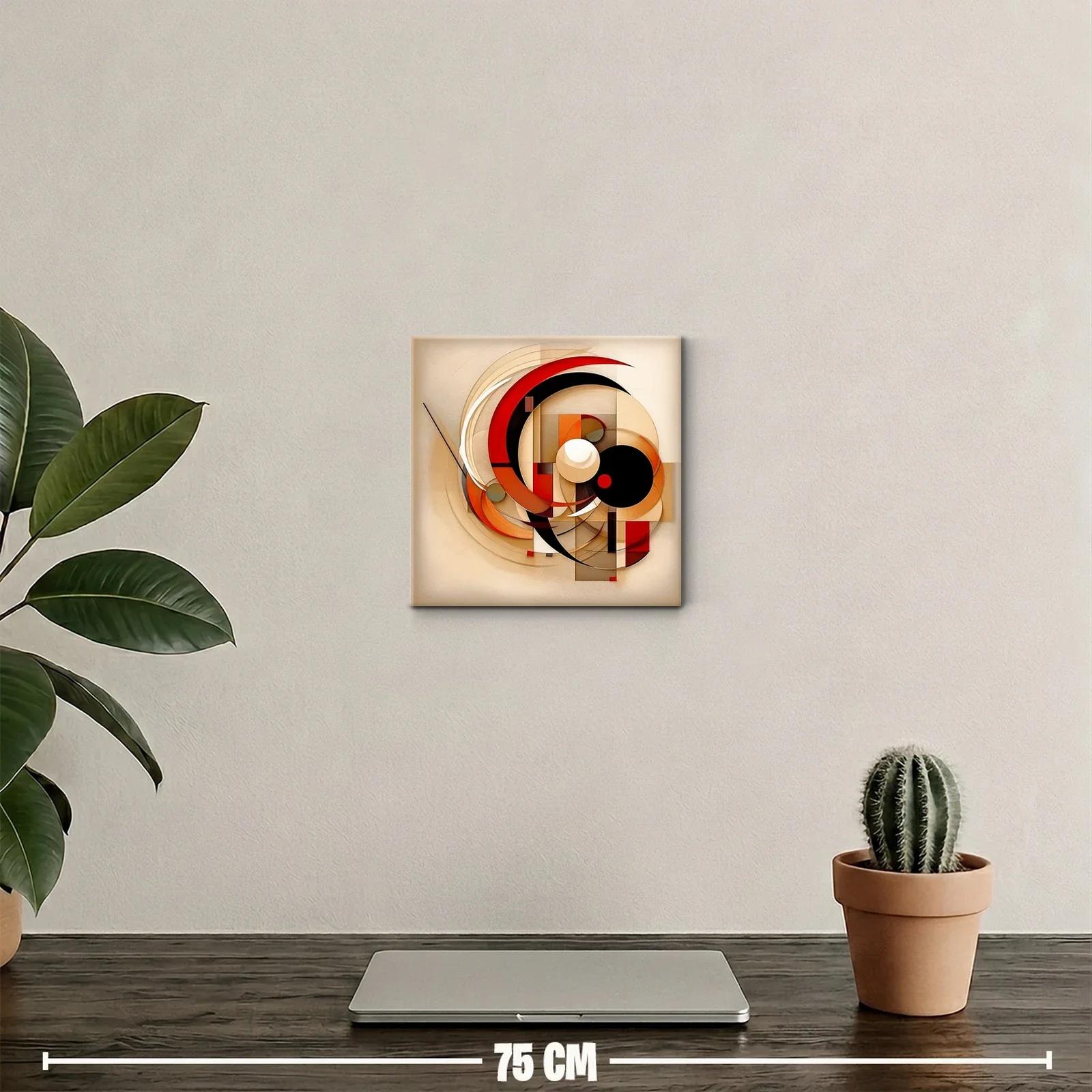 Composición abstracta en tonos cálidos y rojos vibrantes — miniatura 2