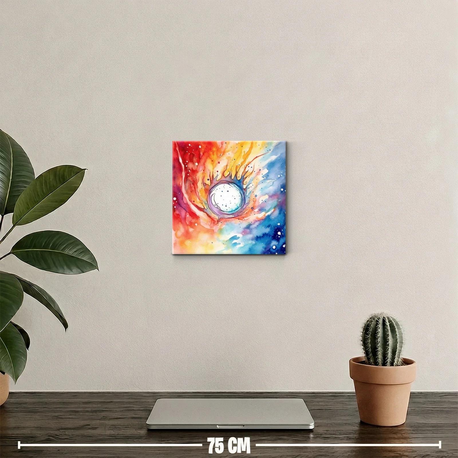 Cuadro abstracto con remolino de colores vivos y energía dinámica — miniatura 2