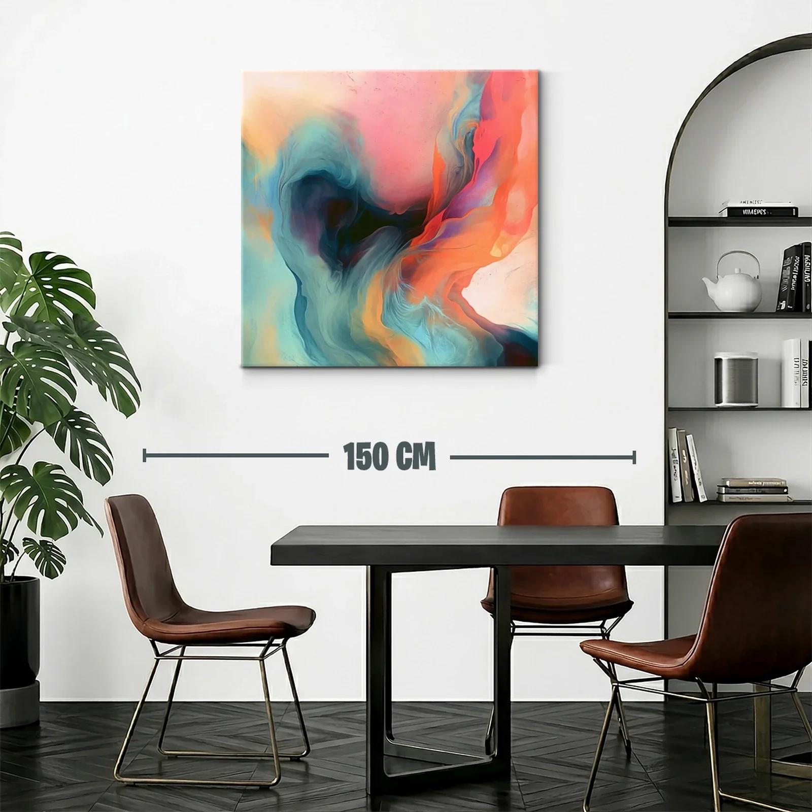 Composición abstracta con tonos cálidos y fríos vibrantes — miniatura 2