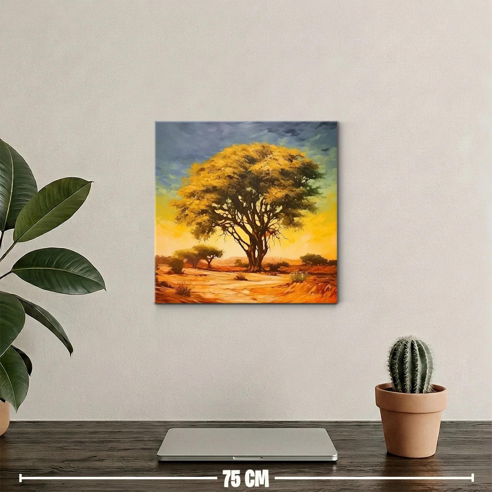 Árbol solitario en paisaje desértico al atardecer — miniatura 2