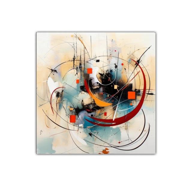 Cuadro decorativo con trazos y formas geométricas modernas