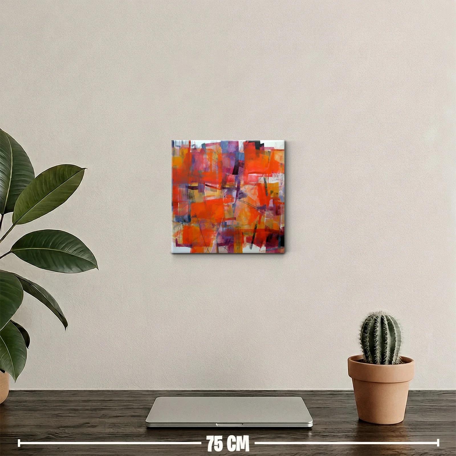 Cuadro abstracto en tonos cálidos y vibrantes — miniatura 2