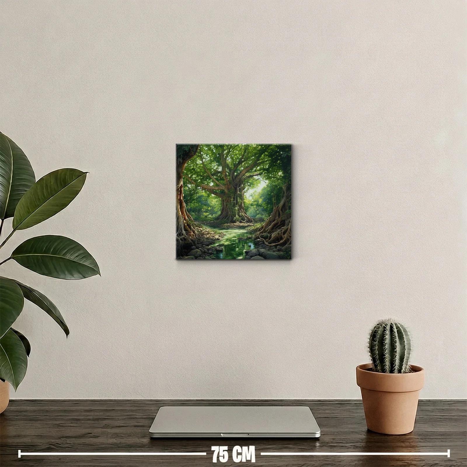 Bosque místico de árboles milenarios y río sereno — miniatura 2