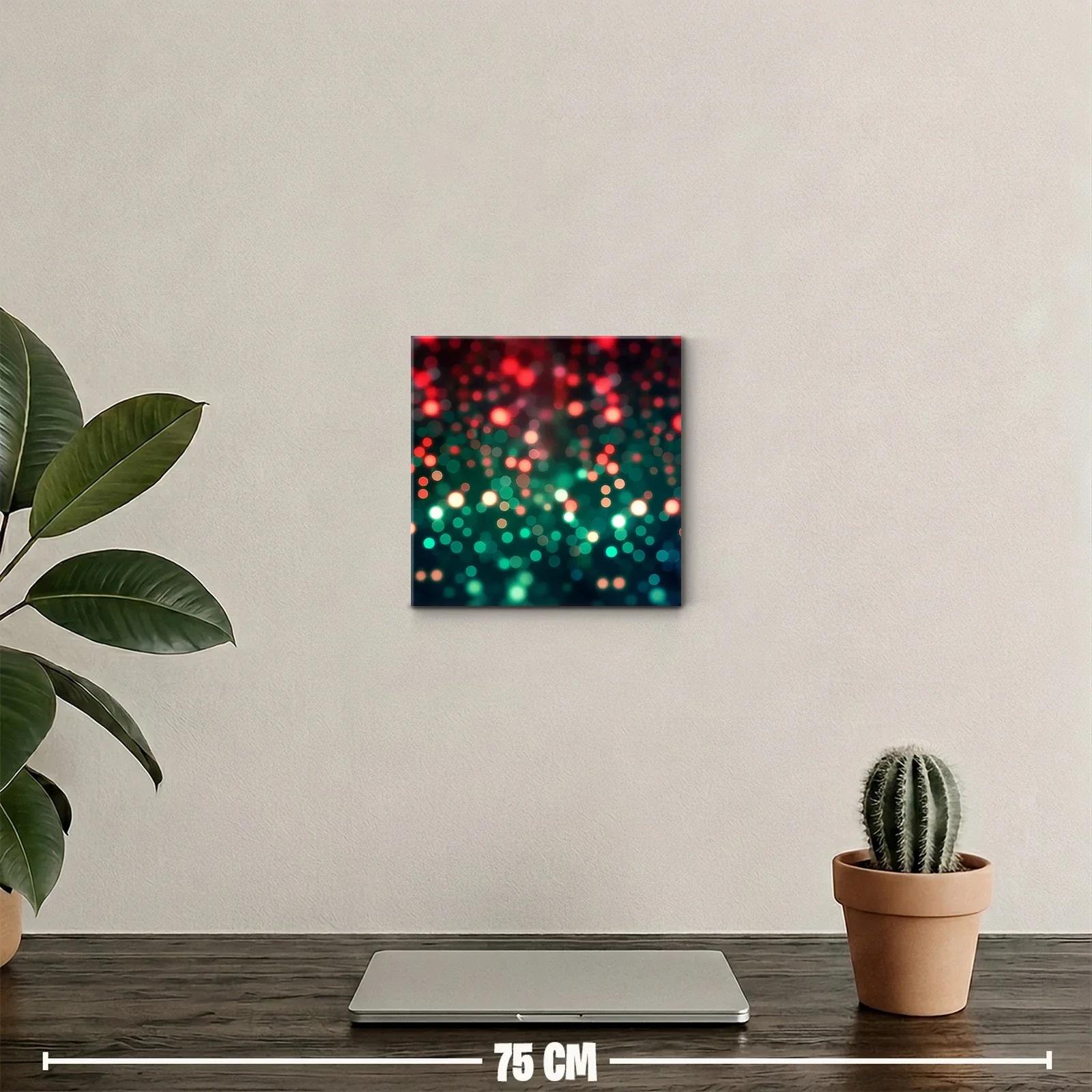 Cuadro decorativo luces difusas en tonos rojos y verdes — miniatura 2
